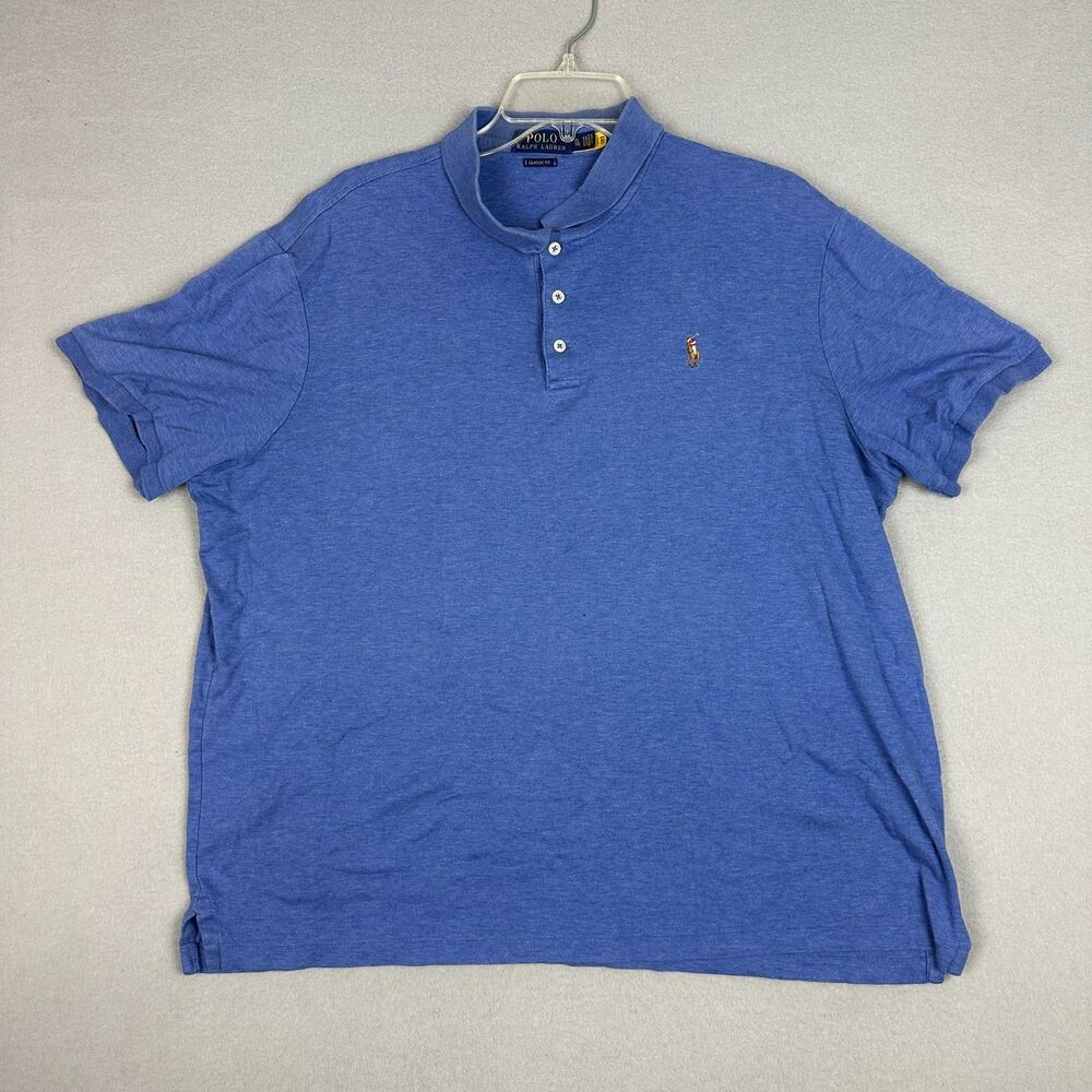 Polo Ralph Lauren Mens XL Classic Fit Golf Shirt Blue 100% Cotton Casual Preppy